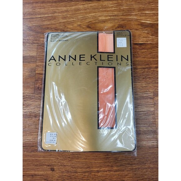 Vtge Anne Klein Collection Style 955 Shimmer Pantyhose Size A Peach - Picture 1 of 2